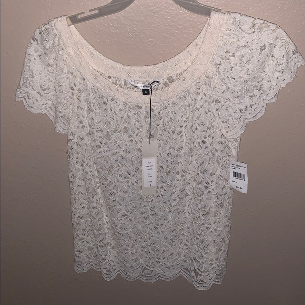 New with tags Diane VonFurstenberg cream lace top